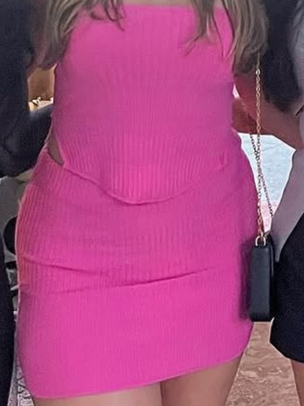 Hot Pink Ribbed Mini Two Piece - Women